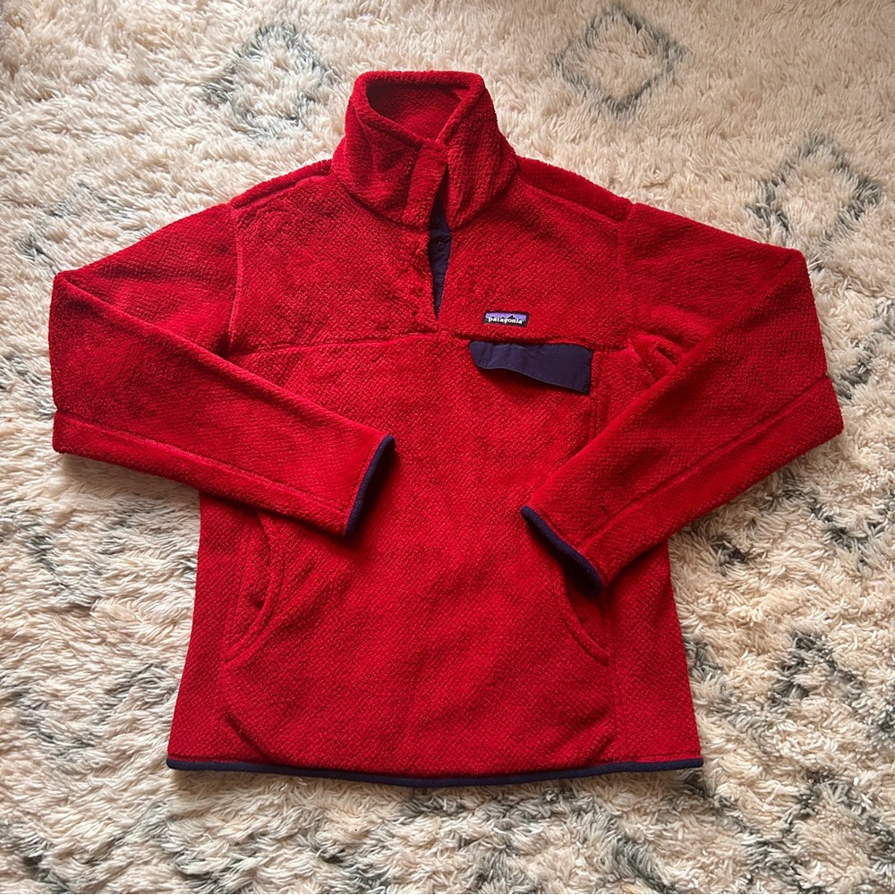 Men’s Red Patagonia Snap-T Synchilla Pullover - Large